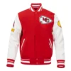 Kansas city chiefs pro standard old english wool and leather varsity jacket 2