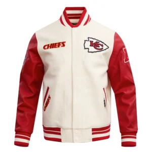 Kansas city chiefs pro standard retro classic white and red varsity jacket 2