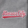 Kansas city chiefs pro standard script tail grey and white varsity jacket 5