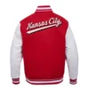 Kansas city chiefs pro standard script tail wool and leather varsity jacket 4