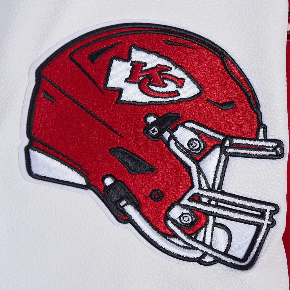 Kansas city chiefs pro standard script tail wool and leather varsity jacket 8