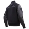 Kansas city chiefs pro standard triple black wool and leather varsity jacket 3