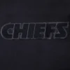 Kansas city chiefs pro standard triple black wool and leather varsity jacket 9