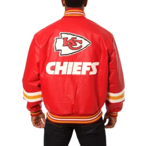 Kansas city chiefs real leather varsity jacket red 1 1