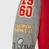 Kansas city chiefs red grey full snap wool sleeve logo