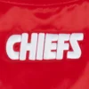 Kansas city chiefs script tail full snap satin jacket red 1