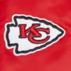 Kansas city chiefs script tail full snap satin jacket red
