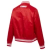 Kansas city chiefs script tail full snap satin jacket red 3