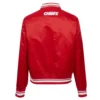 Kansas city chiefs script tail full snap satin jacket red 4