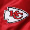 Kansas city chiefs starter enforcer red yellow satin varsity jacket 4