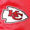 Kansas city chiefs starter leader red and yellow satin varsity jacket 3