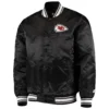 Kansas city chiefs starter locker room black satin varsity jacket 1