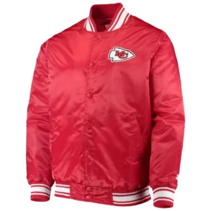 Kansas city chiefs starter locker room red satin varsity jacket 1