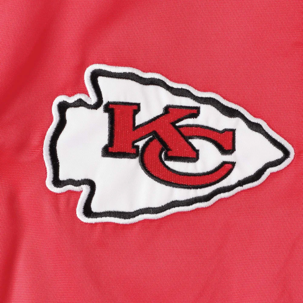 Kansas city chiefs starter prime time twill red satin varsity jacket 3