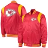 Kansas city chiefs starter prime time twill red satin varsity jacket 4