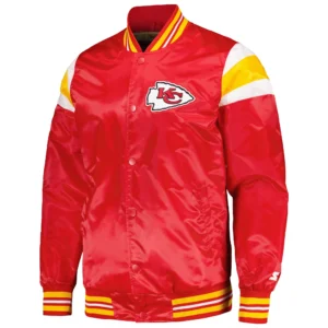 Kansas city chiefs starter red satin varsity jacket 1