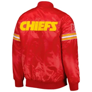 Kansas city chiefs starter red the pick and roll satin varsity jacket 2