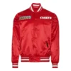 Kansas city chiefs turn it up m satin varsity jacket