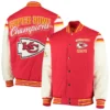 Kansas city chiefs victory formation commemorative full snap varsity jacket 1