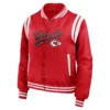 Kansas city chiefs womens full zip bomber varsity jacket red 1 1