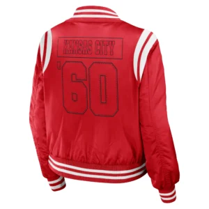 Kansas city chiefs womens full zip bomber varsity jacket red 2 1