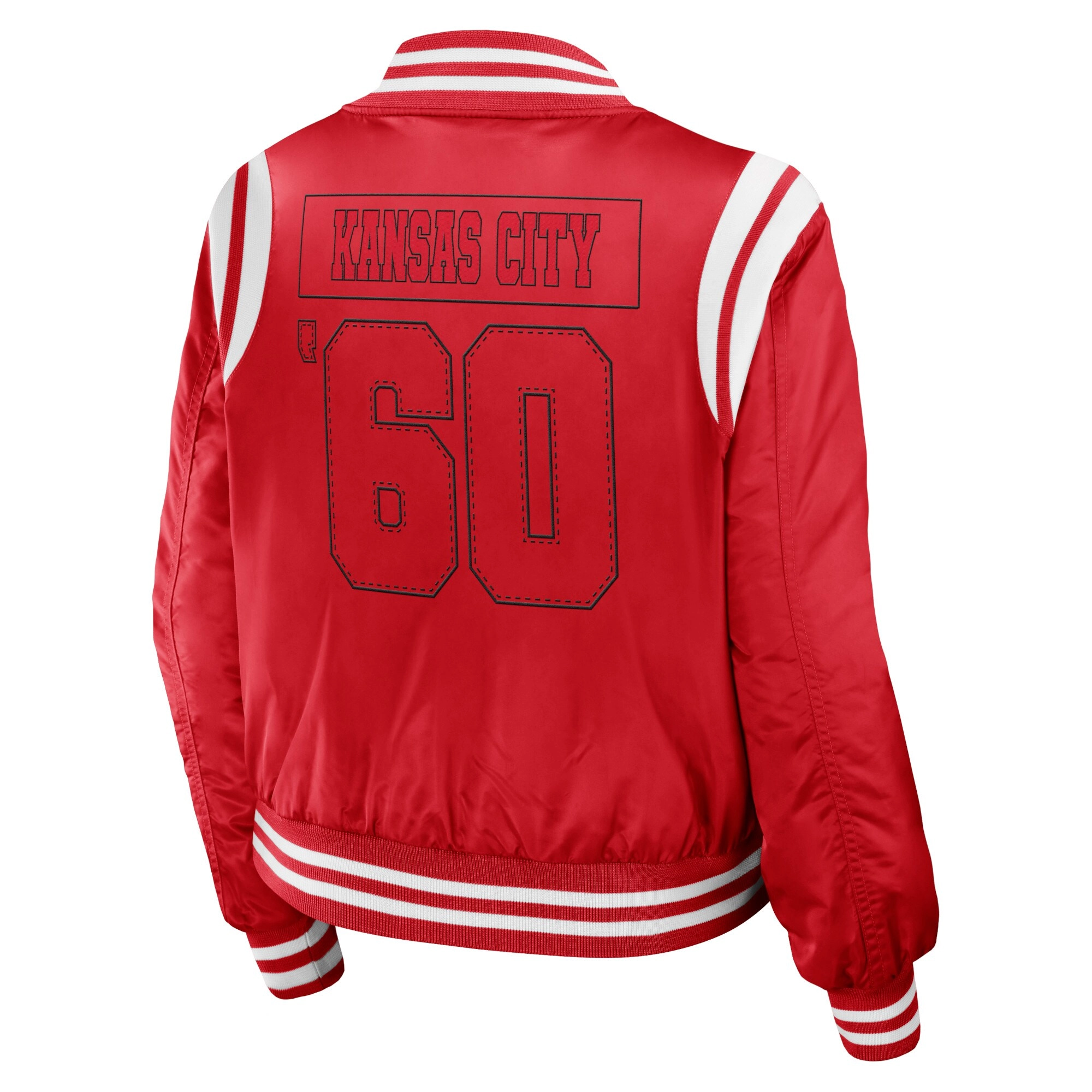 Kansas city chiefs womens full zip bomber varsity jacket red 2 1