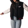 Kansas city chiefs womens sailor full snap hooded varsity jacket black white 1 1