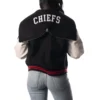 Kansas city chiefs womens sailor full snap hooded varsity jacket black white 3 1
