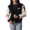 Kansas city chiefs womens sailor full snap hooded varsity jacket black white 4 1