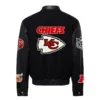 Kansas city chiefs wool leather varsity jacket black 2