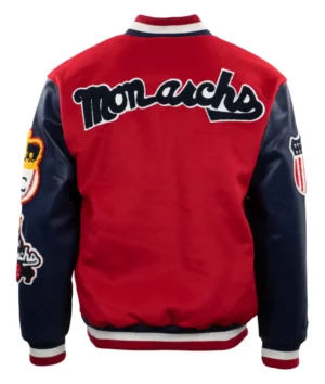 Kansas city monarchs vintage red navy wool leather varsity jacket 2