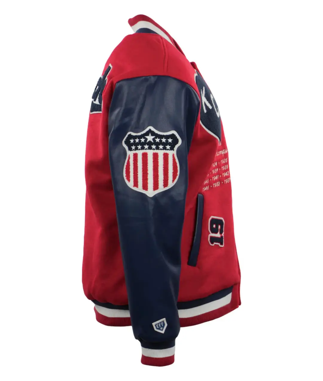 Kansas city monarchs vintage red navy wool leather varsity jacket 4