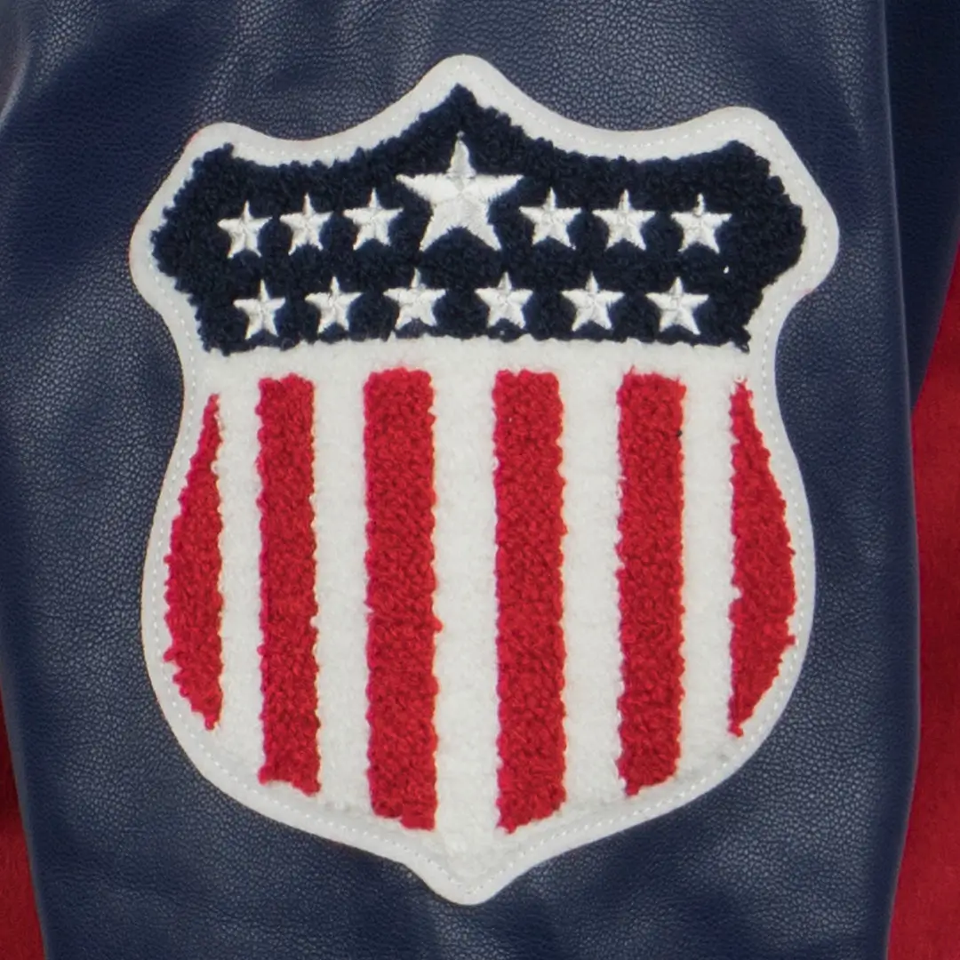 Kansas city monarchs vintage red navy wool leather varsity jacket 7