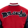 Kansas city monarchs vintage red navy wool leather varsity jacket 8
