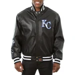 Kansas City Royals Full Leather Black Varsity Jacket