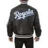 Kansas city royals full real leather varsity jacket black 2