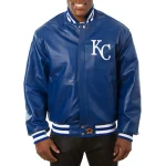 Kansas City Royals Full Leather Blue Varsity Jacket