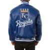 Kansas city royals full real leather varsity jacket blue 2