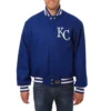 Kansas city royals handcrafted logo wool jacket blue 1