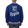 Kansas city royals handcrafted logo wool jacket blue 2