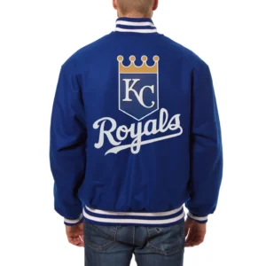 Kansas city royals handcrafted logo wool jacket blue 2