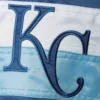 Kansas city royals the ambassador full snap satin varsity jacket blue