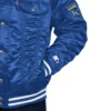 Kansas city royals vintage satin varsity trucker jacket blue 2