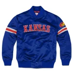 Kansas Jayhawks Full-Snap Blue Satin Jacket