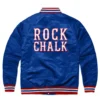 Kansas rock chalk full snap vintage varsity jacket blue 1 1