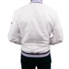 Kansas state cats full snap satin varsity jacket white 2 1