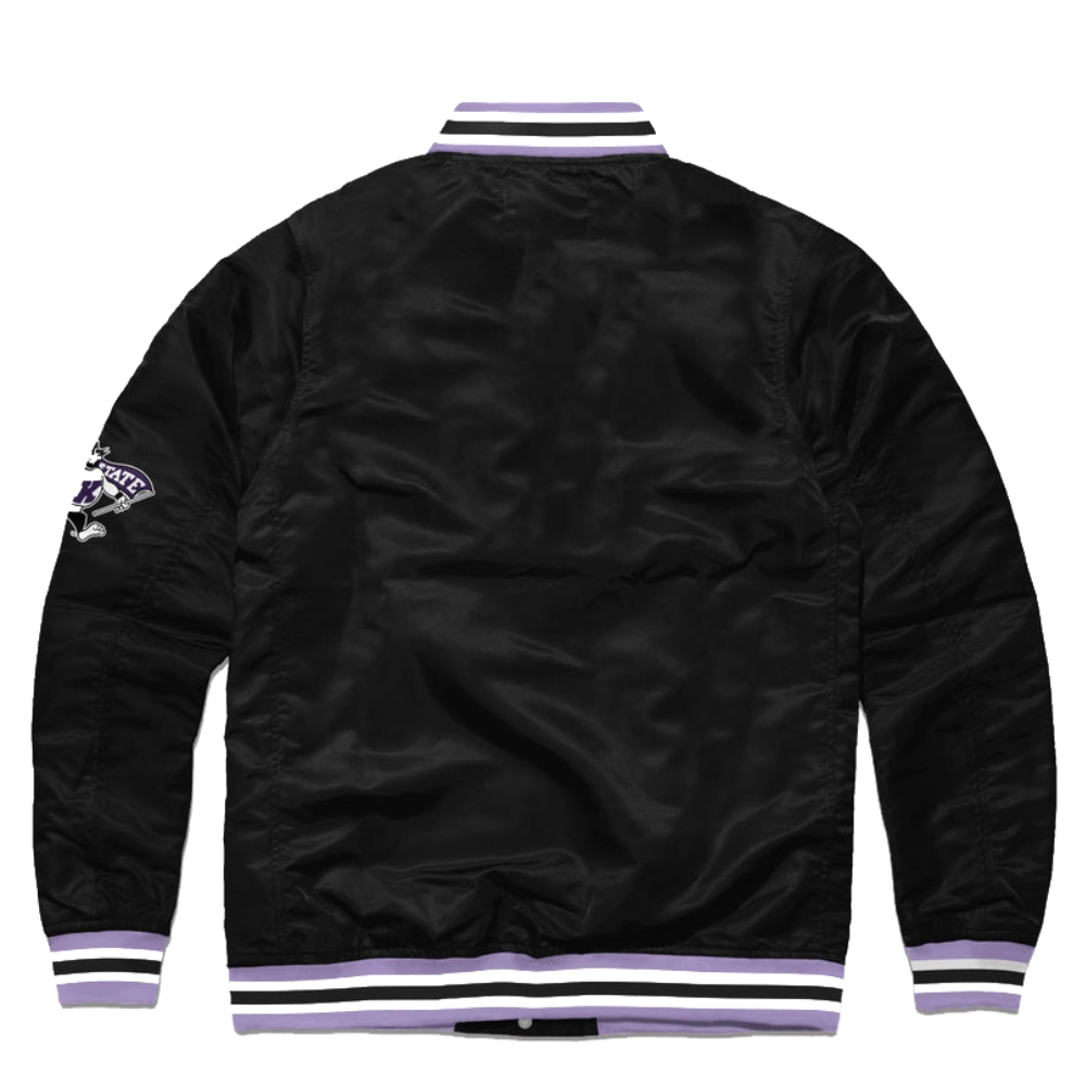 Kansas state wildcats full snap varsity jacket black 1 1