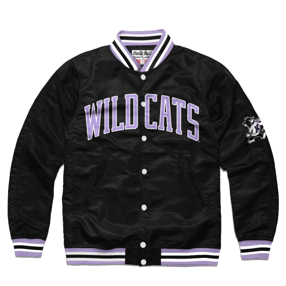 Kansas state wildcats full snap varsity jacket black 1