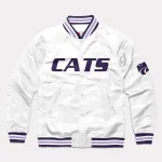 Kansas State Wildcats Full-Snap White Satin Jacket