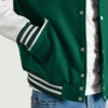 Kelly green and white varsity letterman jacket 1